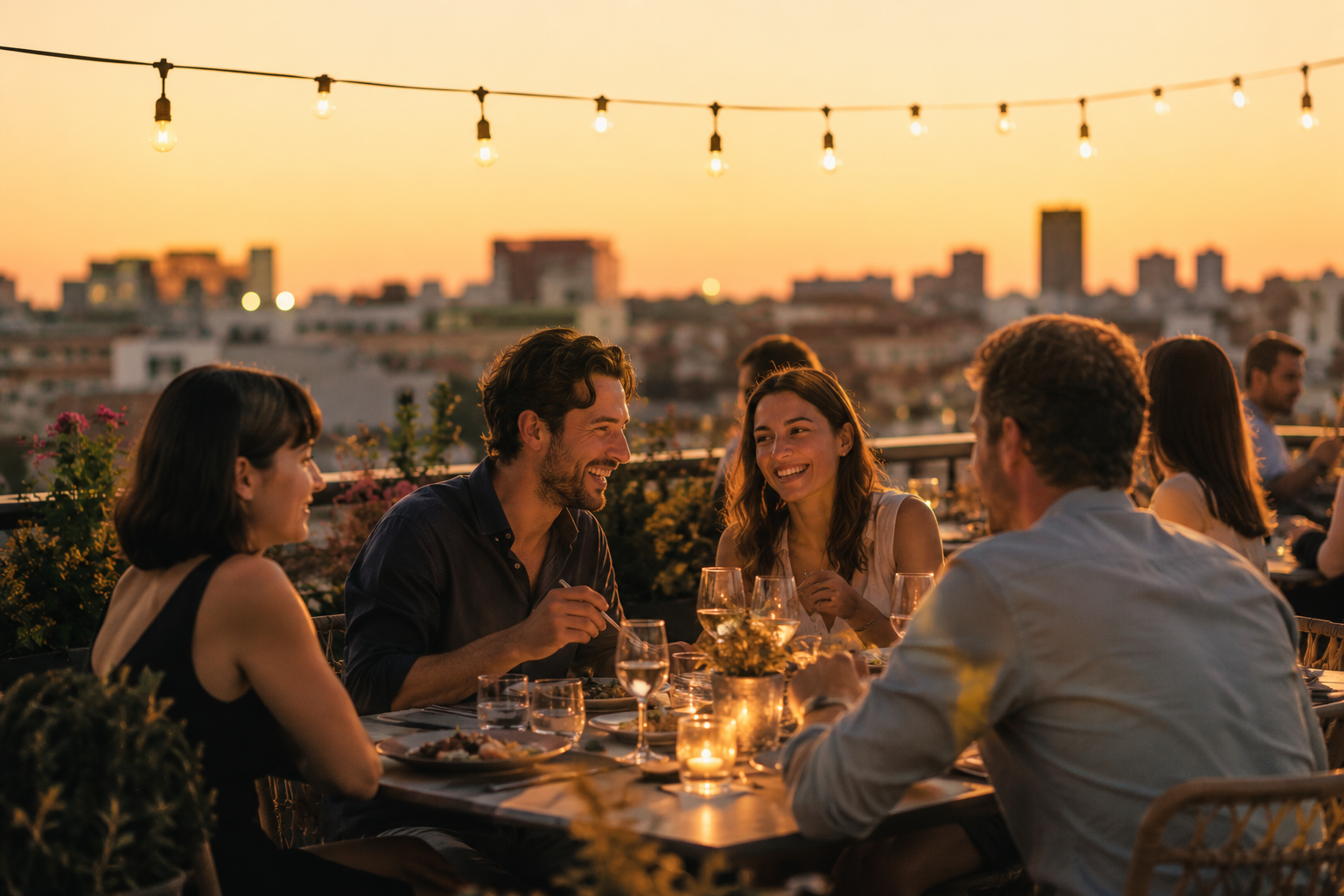 Rooftop dining experience